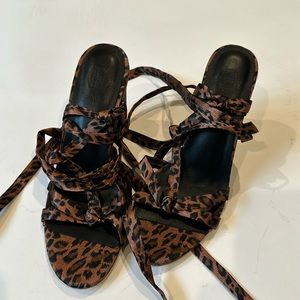 EVERYTHING MUST GO | Raye leopard lace up heels